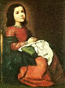 Francisco de Zurbaran girl virgin at prayer oil painting
